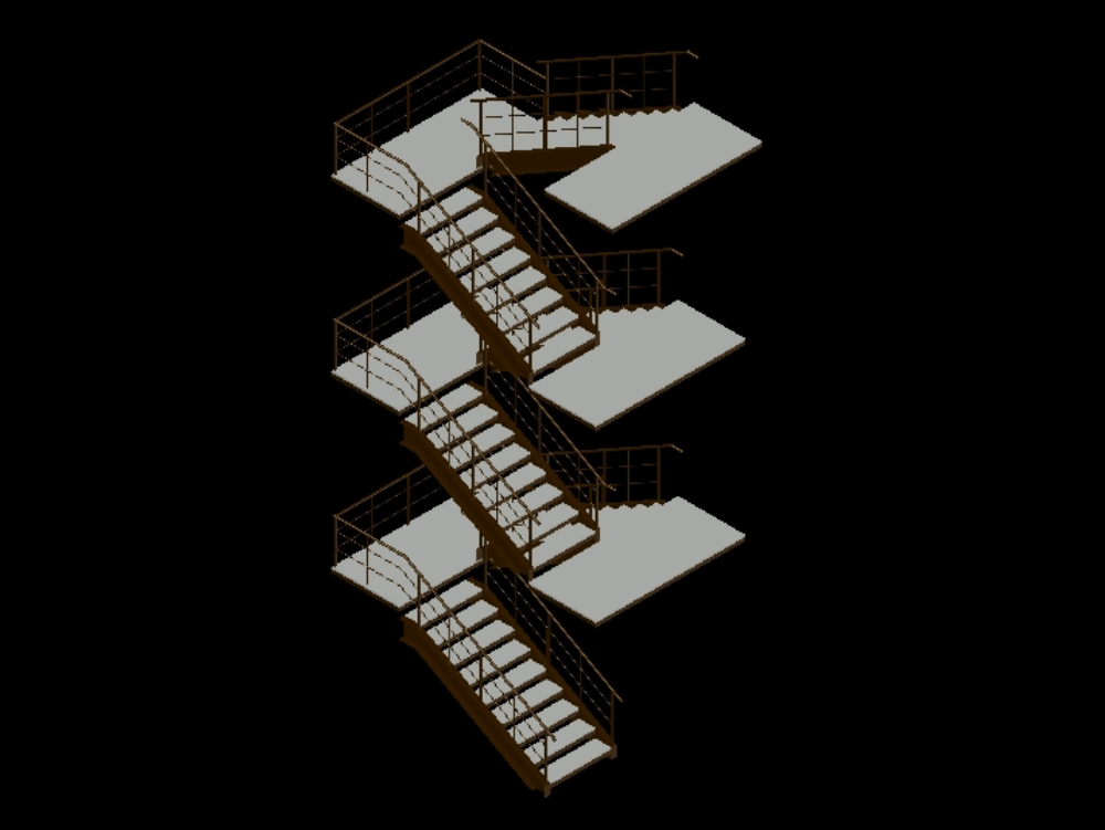 Treppe in 3D.