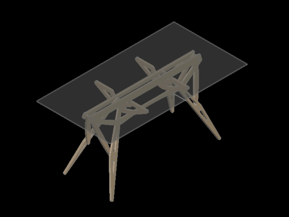 Table en verre 3D.