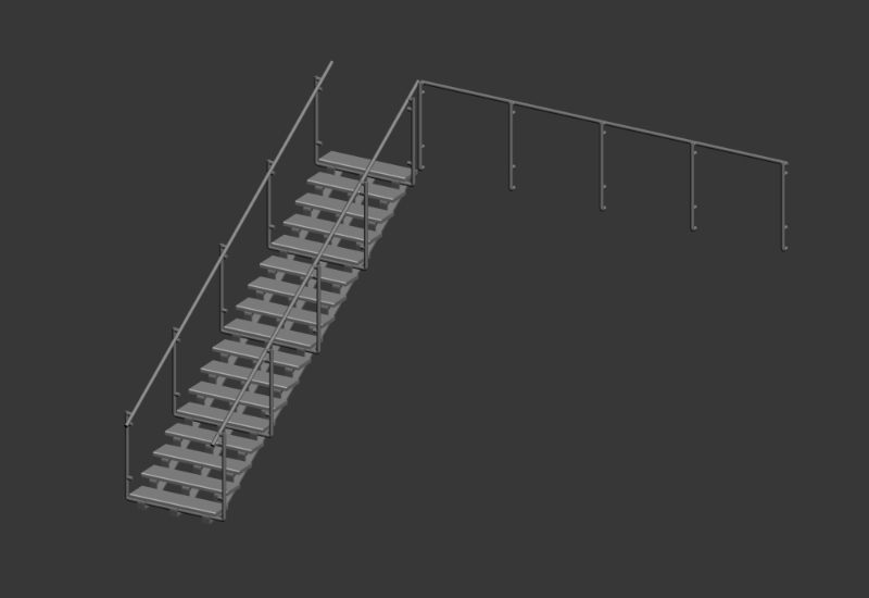 Escalier 120x310 cm.