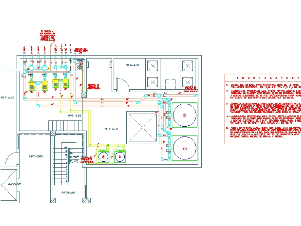 Cuarto de bombas en AutoCAD | Descargar CAD (191.15 KB) | Bibliocad