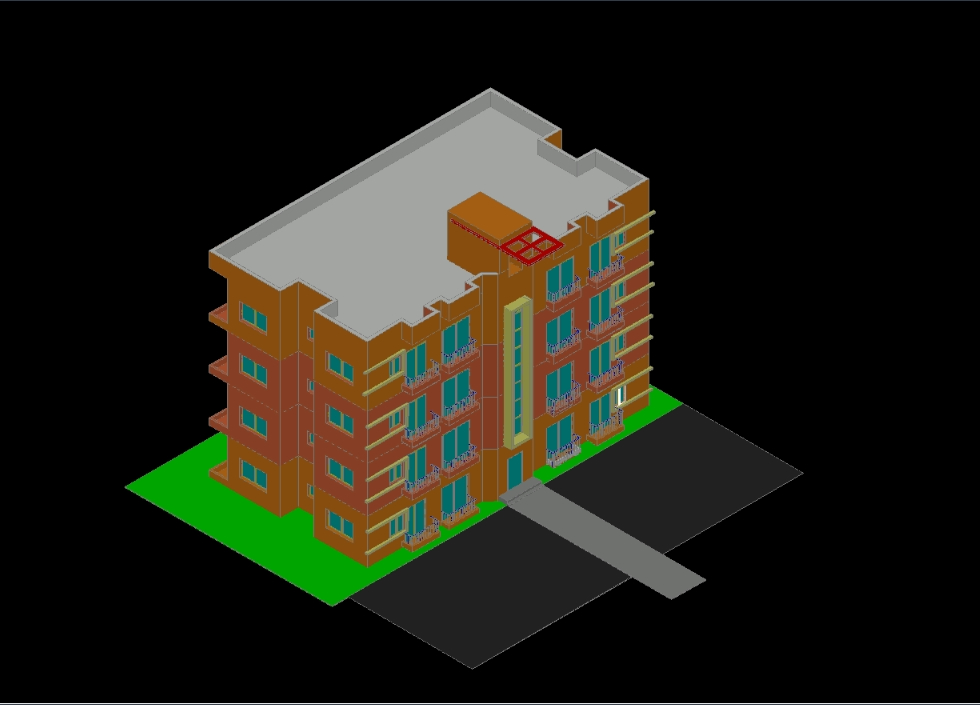 Edificio de apartamento  3D