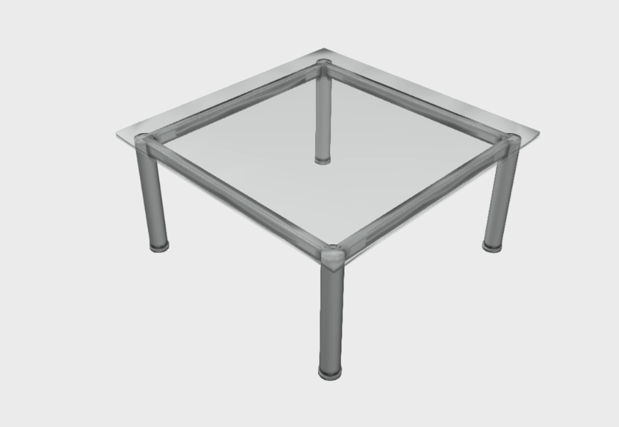 3D-Modell m Tabelle - le corbusier