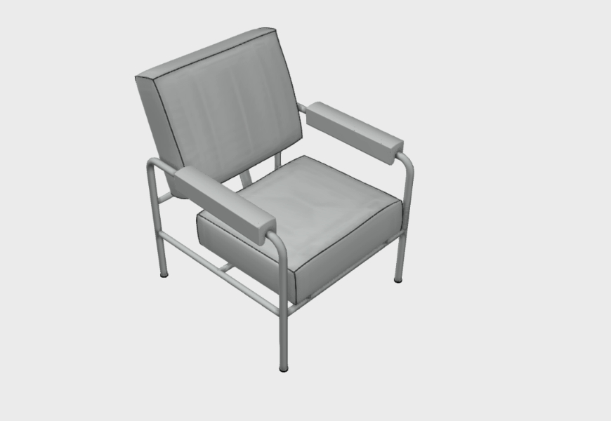 Armchair 3D Furniture Models by Le Corbusier
