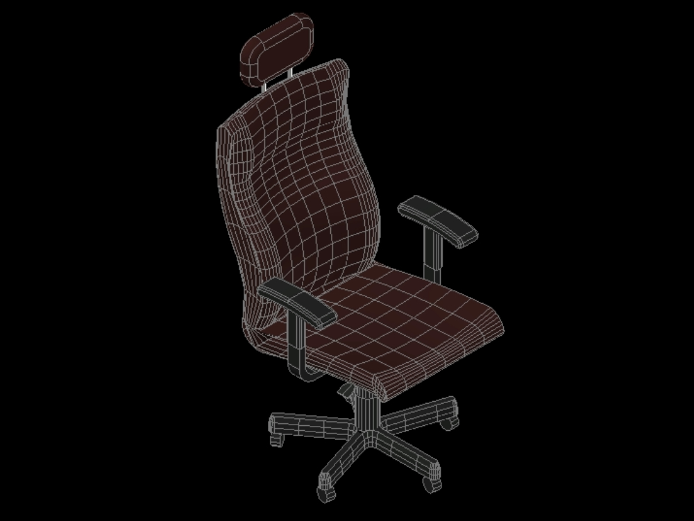 Cadeira executiva em 3d.