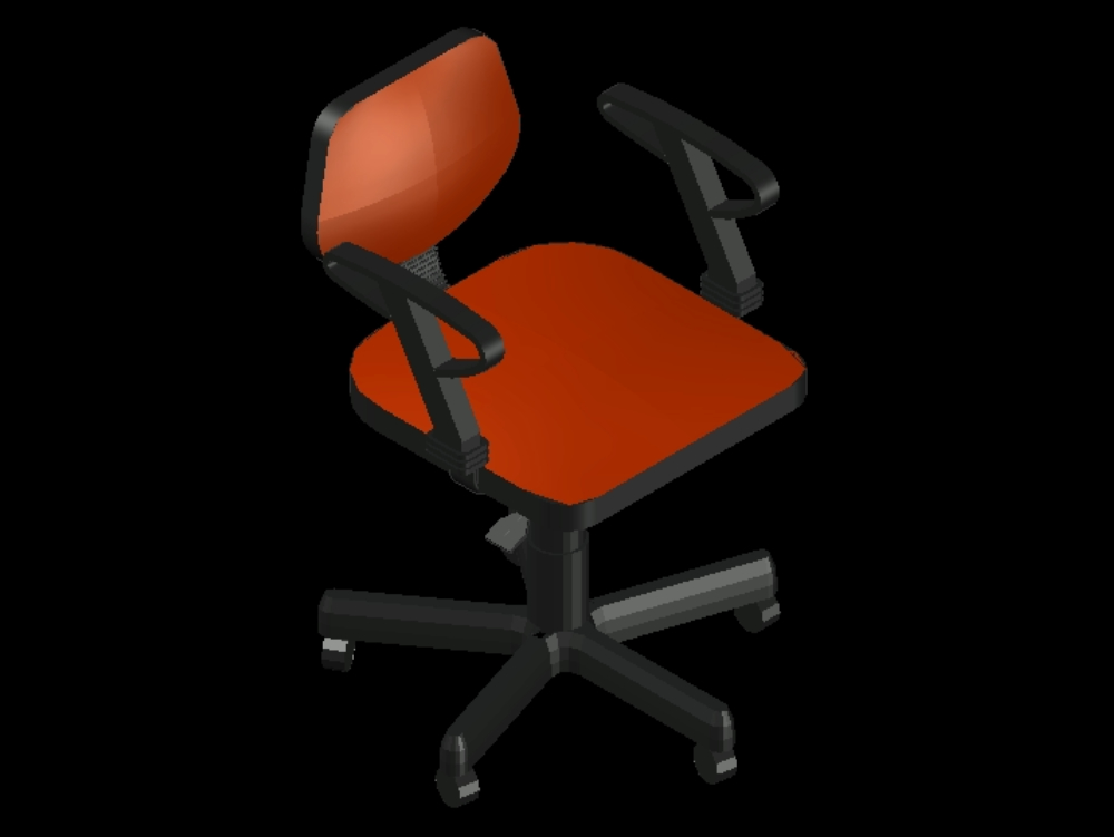 Operational chair in 3d.