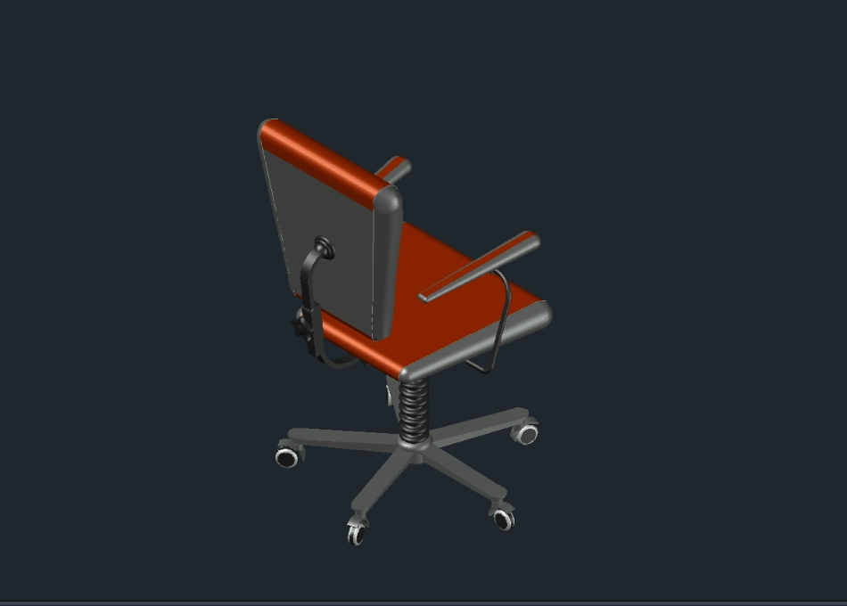 Chaise de bureau avec roues 3D