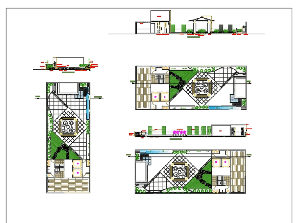 Diseño De Terraza De Un Club En Autocad Cad 305 15 Kb Bibliocad