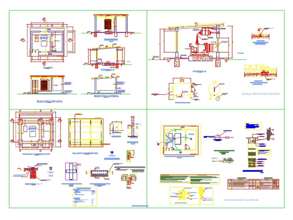 Booth generator set in AutoCAD | CAD download (419.21 KB ... electrical plan generator 