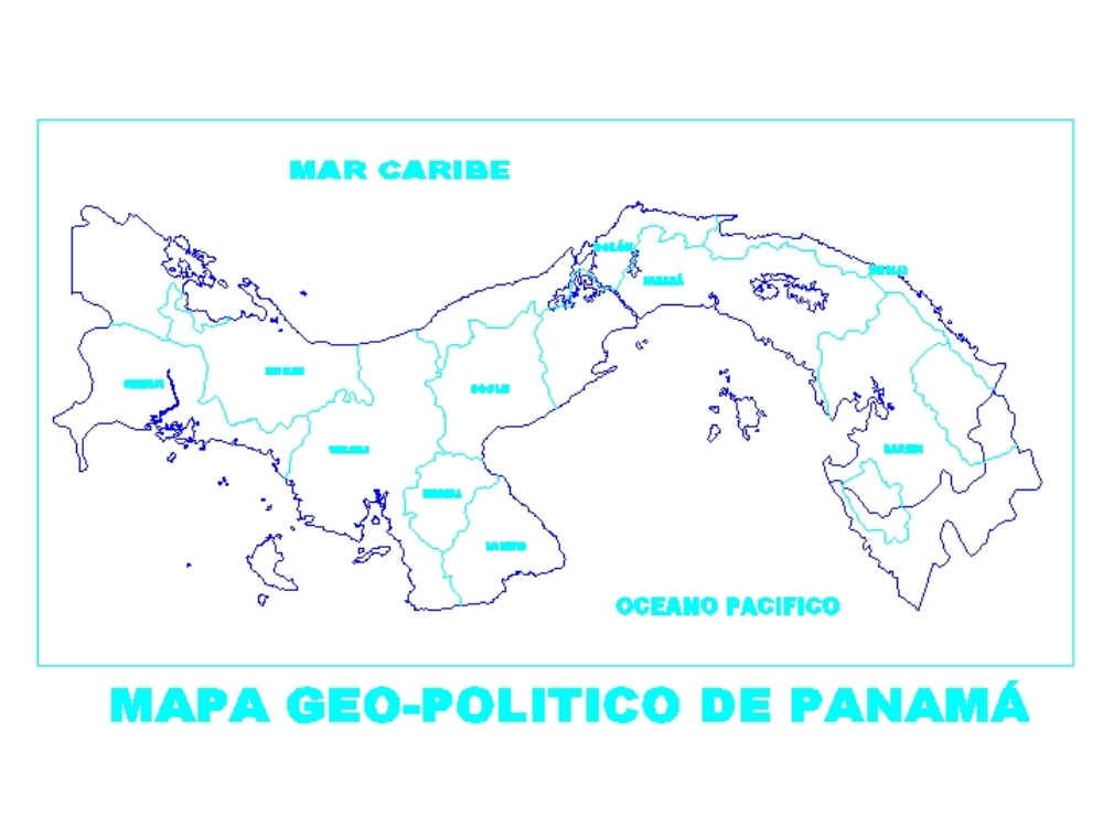 Mapa geopolítico do Panamá.