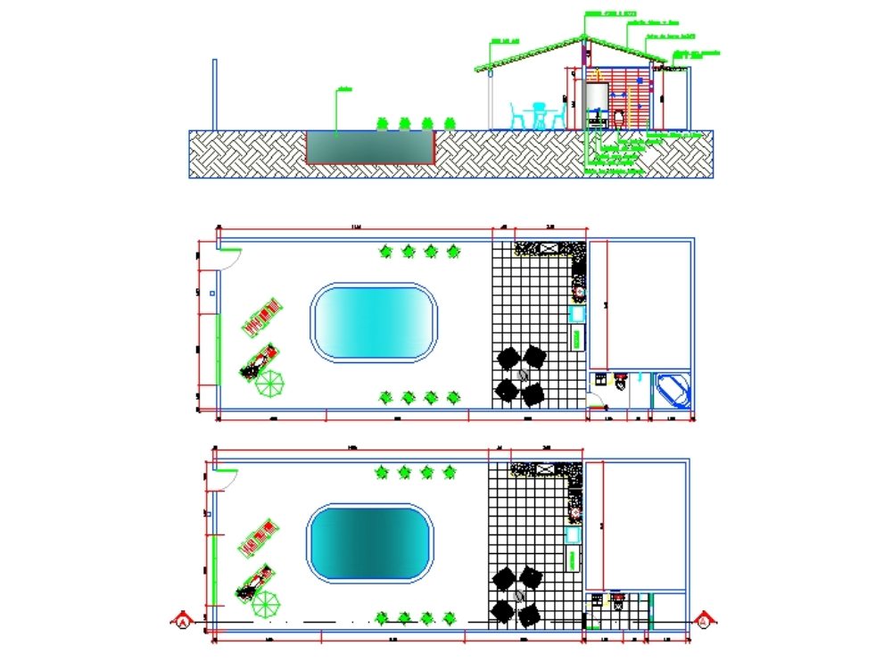 Projetos Área de Churrasqueiras e Lazer Dwg - Download