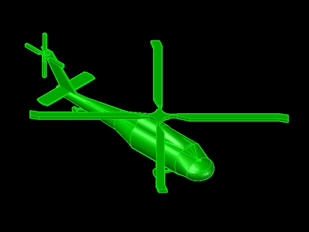 Hélicoptère Uh-60 en 3D