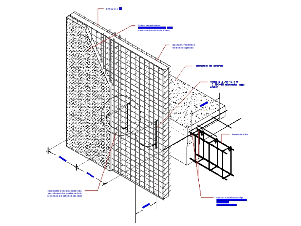 Detalle De Muro Panel W Dwg - Image to u