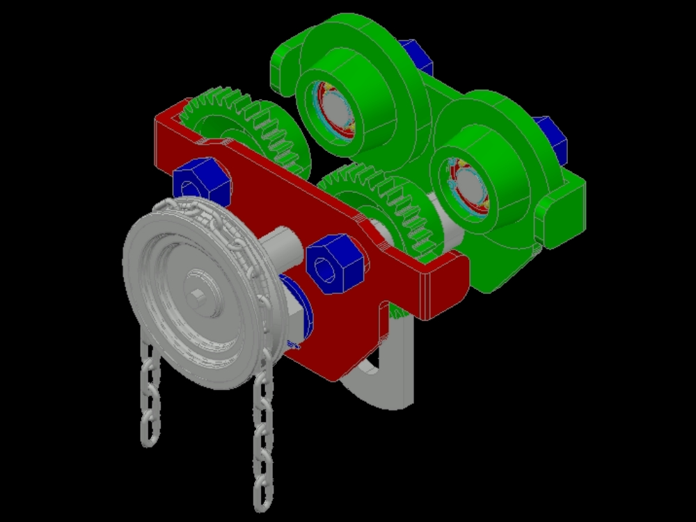 Chain transfer cart in 3d.