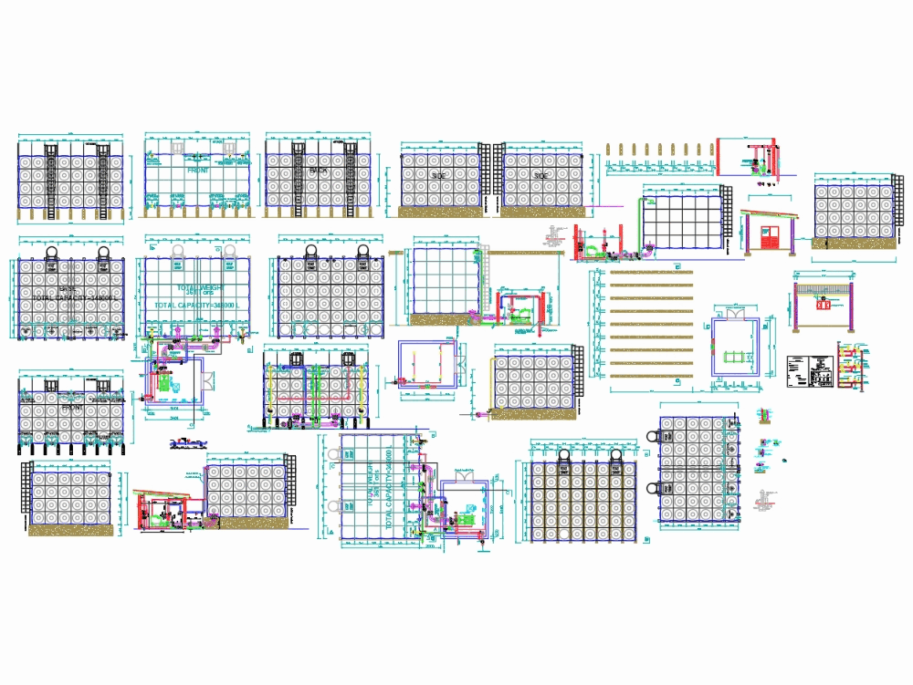 Fire fighting pump room autocad drawing