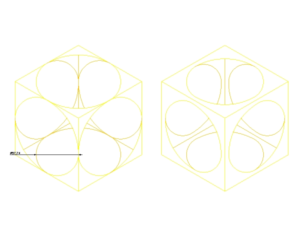 Graphic exercise of a cube
