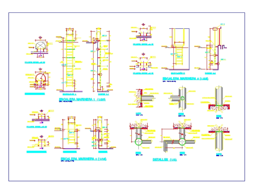 Sailor ladder in AutoCAD | CAD download (135.97 KB) | Bibliocad