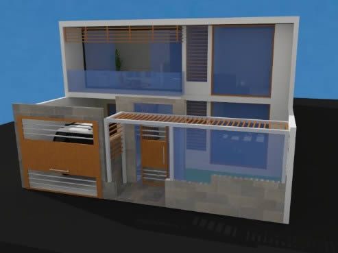 3D Einfamilienfassade