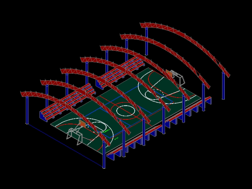 Sports center in 3d.