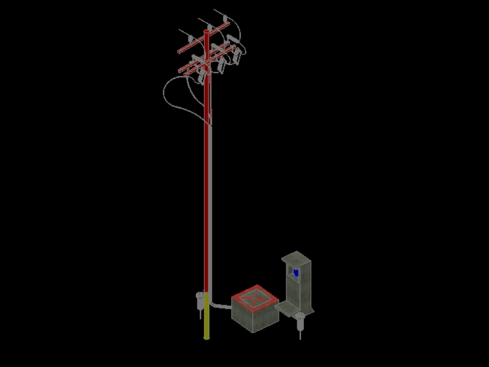 Electric pole in 3d.
