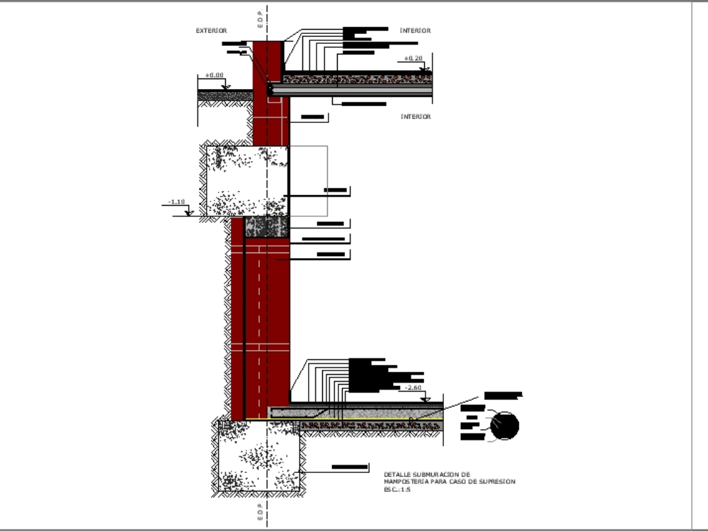 Submuracion De Mamposteria En Autocad Cad 43327 Kb Bibliocad 2551