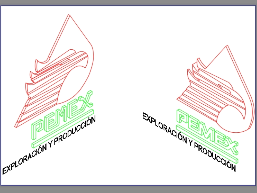 Logotipo isométrico da Pemex