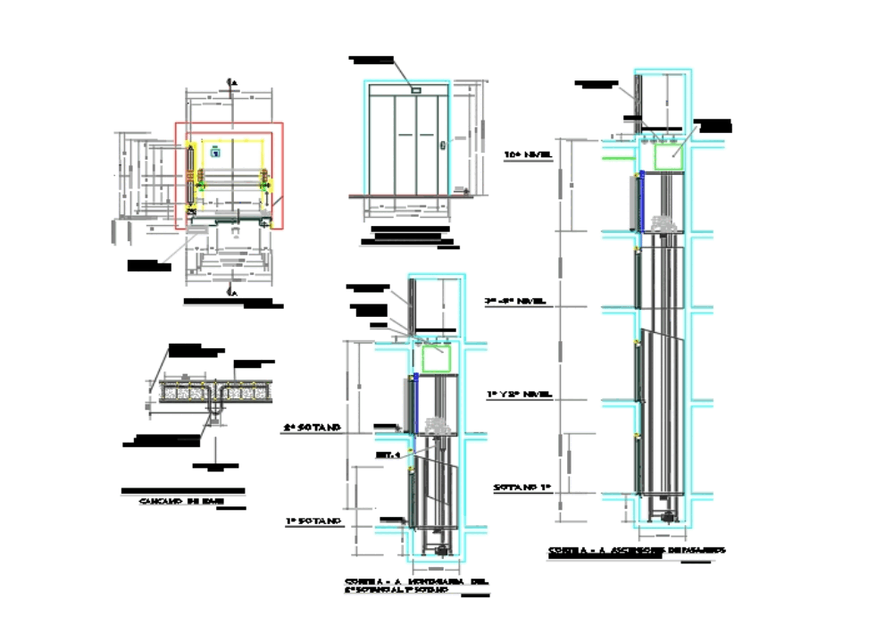 Details elevator in AutoCAD | CAD download (226.35 KB ... crane lifting diagram 