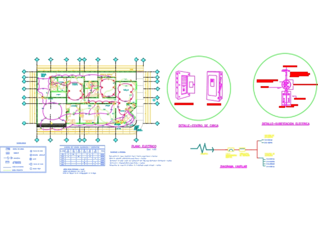 Electrical installation type post in AutoCAD | CAD (1.34 MB) | Bibliocad