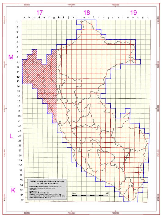 Topographic sheets of Peru