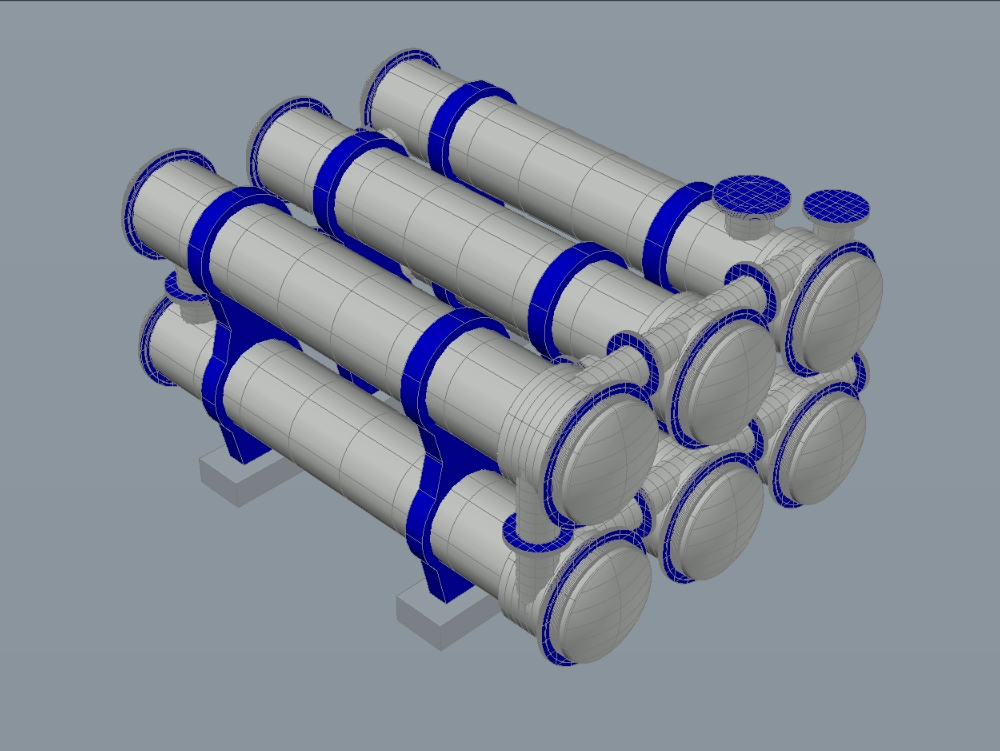 Intercambiador de calor de tubos 3D