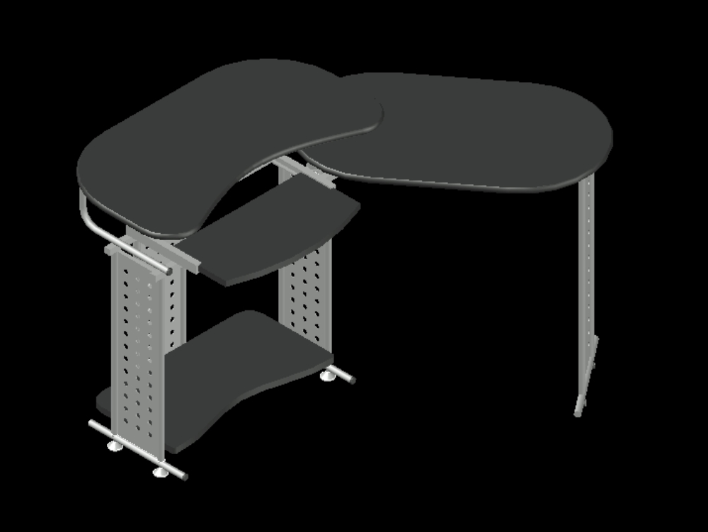 Moderner 3D-Schreibtisch.
