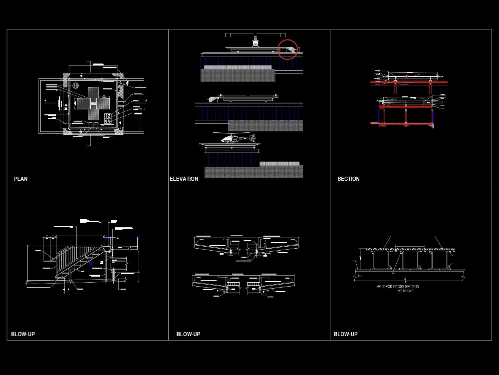 Helipad detail in AutoCAD | CAD download (267.38 KB) | Bibliocad