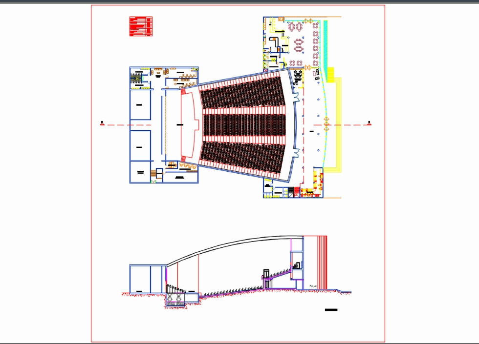 Salão de dança em AutoCAD, Baixar CAD Grátis (1.3 MB)
