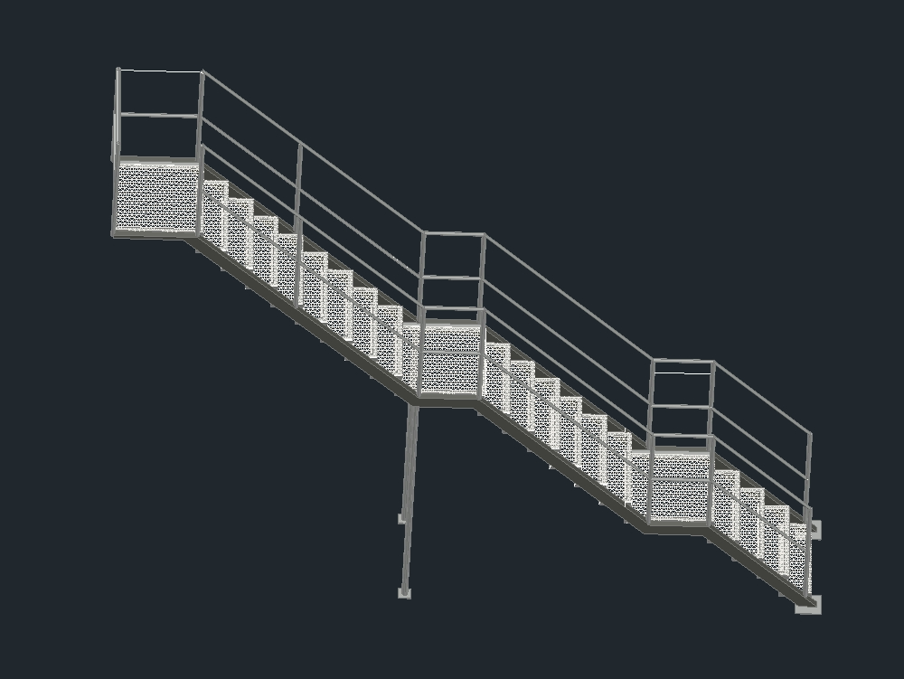 escada metálica 3d