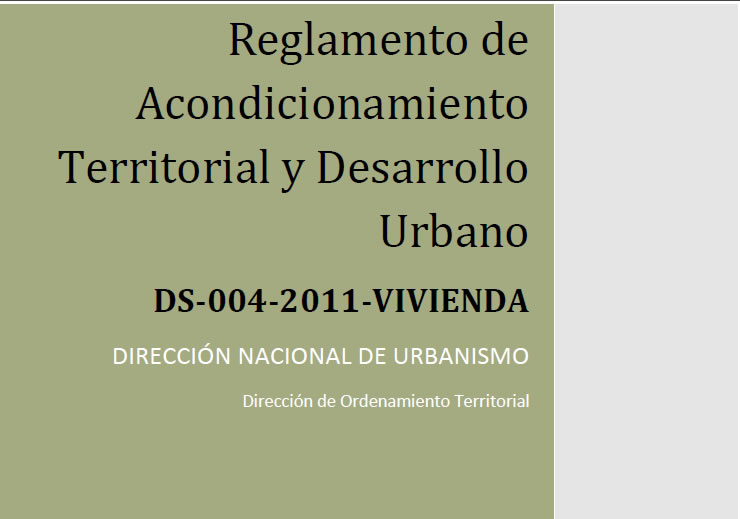 Reglamento de Acondicionamiento Territorial y Desarrollo Urbano PERU