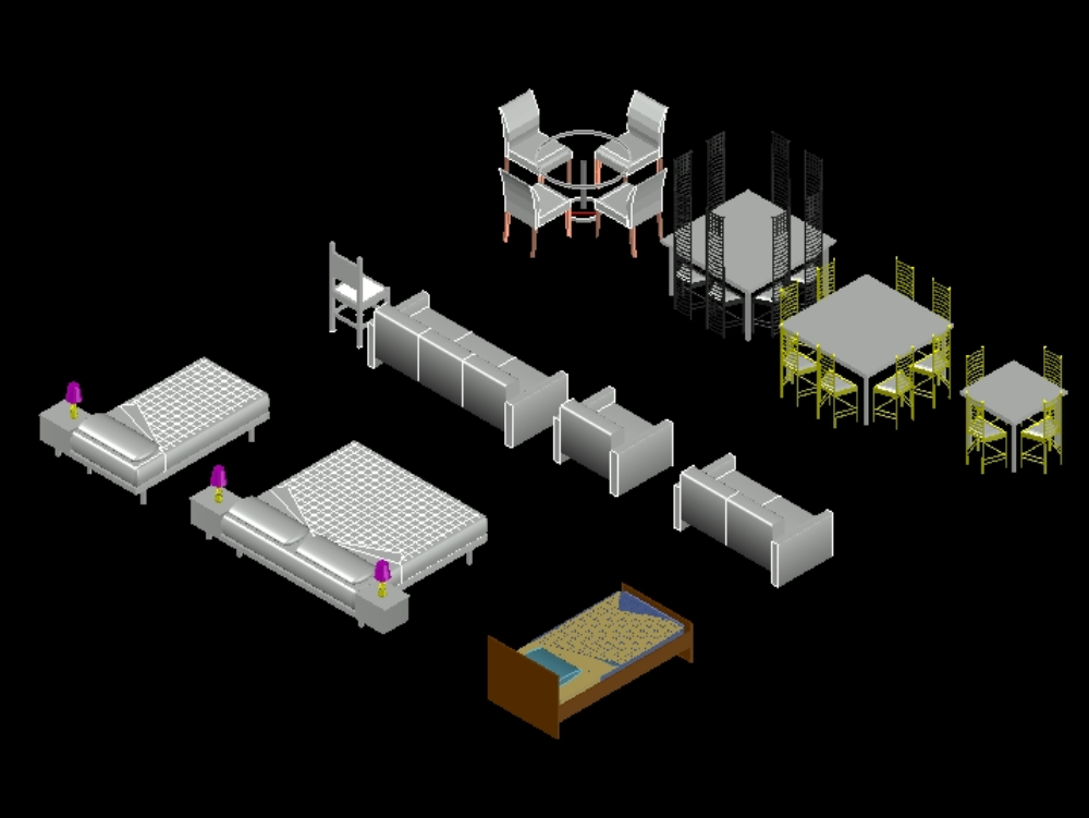 Mobiliario en 3D.