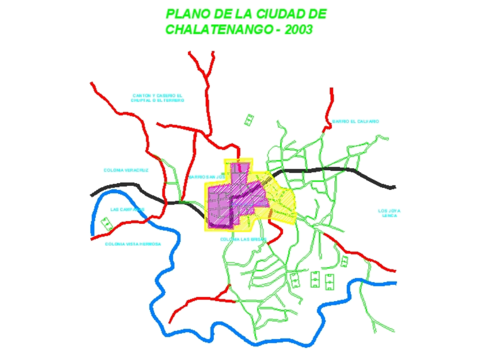 Mapa de Chalatenango - El Salvador.