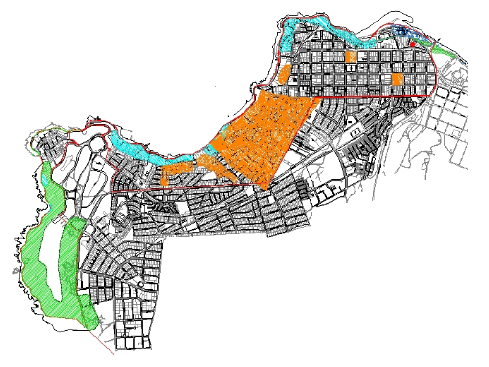 Urban map of Concón, Chile.