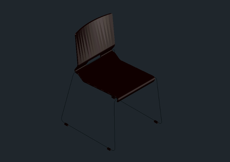 Cadeira de estação de madeira detalhada (MAX DWG)