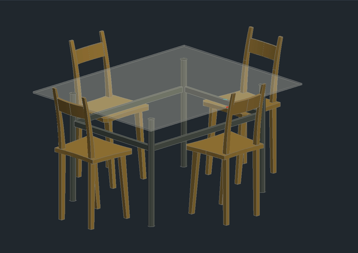 Mesa de jantar e cadeiras 3D