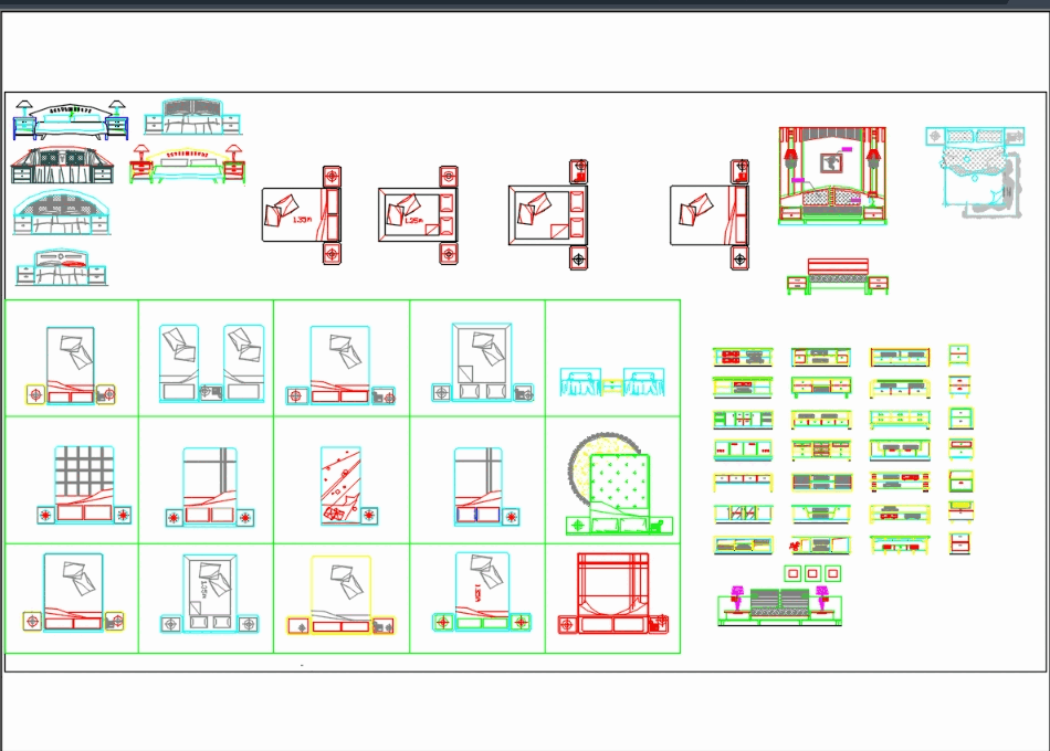 Muebles varios en AutoCAD | Descargar CAD gratis (475.22 KB) | Bibliocad