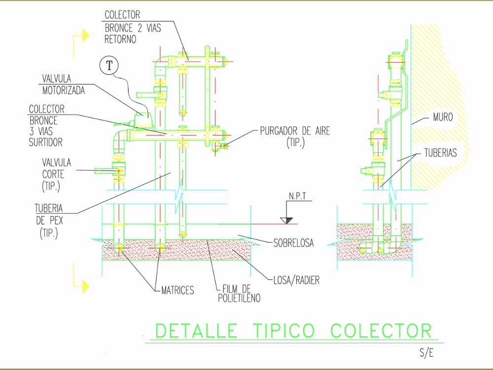 Collector for heating pipe in AutoCAD | CAD (74.98 KB ... hot water heater electrical diagram 