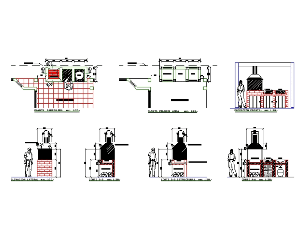 Barbecue in AutoCAD | CAD download (767.93 KB) | Bibliocad electrical plan and symbols 