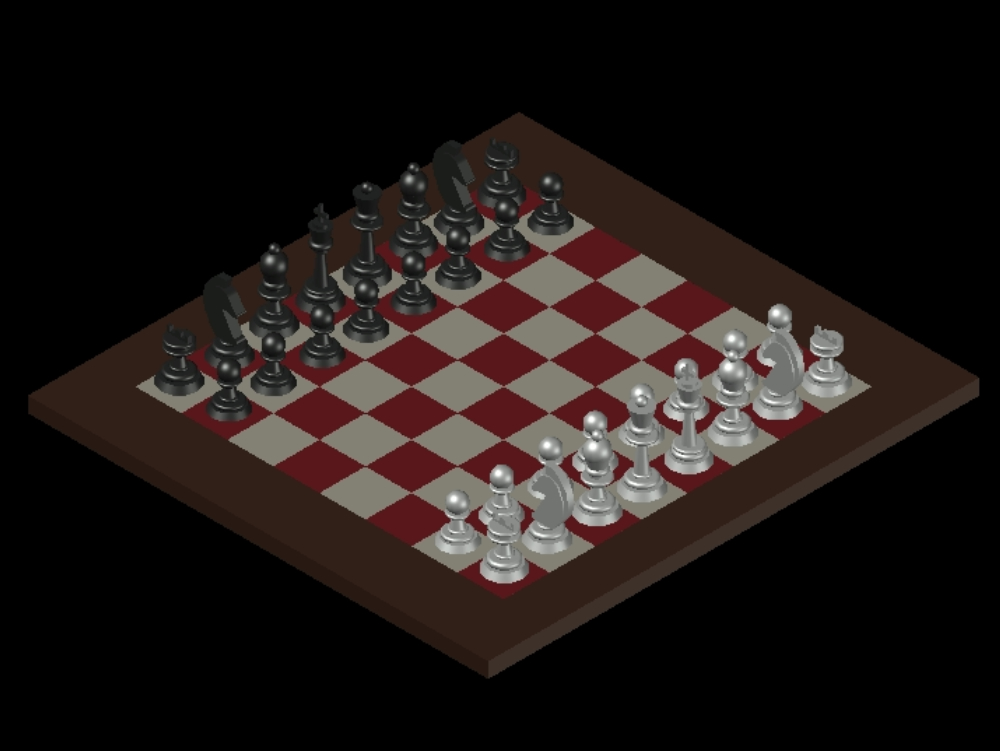 Tablero de ajedrez en 3D.