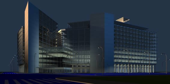 Edifício de escritórios 3D