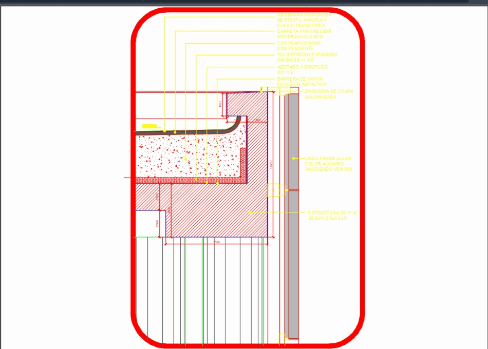 Encuentro losa con muro cortina en AutoCAD CAD (34.16 KB) Bibliocad