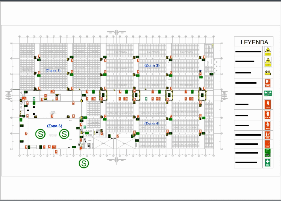 Plano de seguridad en AutoCAD | Descargar CAD gratis (18.42 MB) | Bibliocad