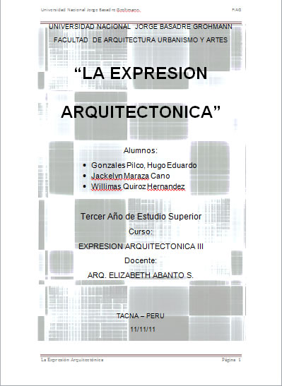 Monographie: l'expression architecturale