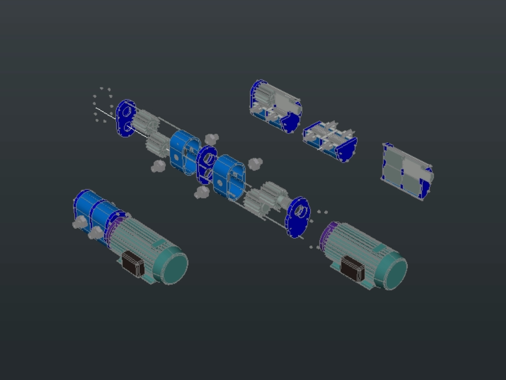 Motobomba hidráulica a engranajes 3D