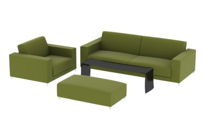 Set Sofas in grüner Farbe