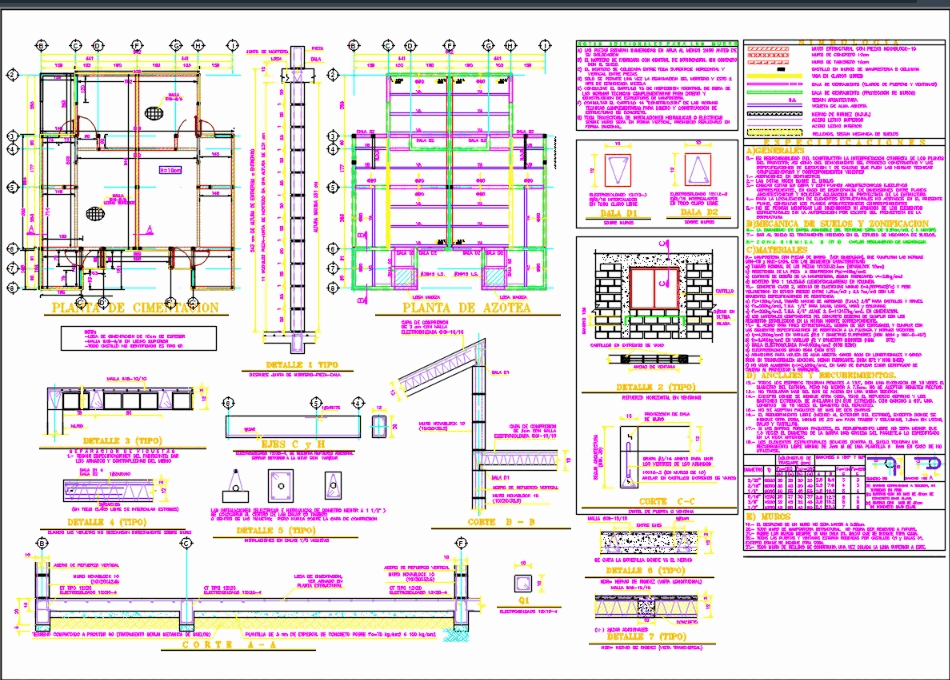 Plano Estructural En Autocad Descargar Cad 31094 Kb Bibliocad 9216